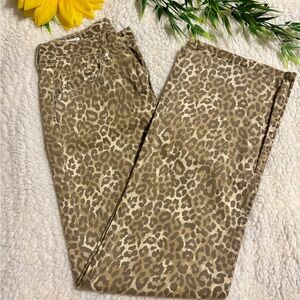 Zara Women's Tan Leopard Print Chinos